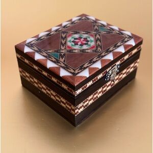 Antonio Lopez Morilla 1960's Inlaid Marquetry Wooden Box Handmade Spain 43612